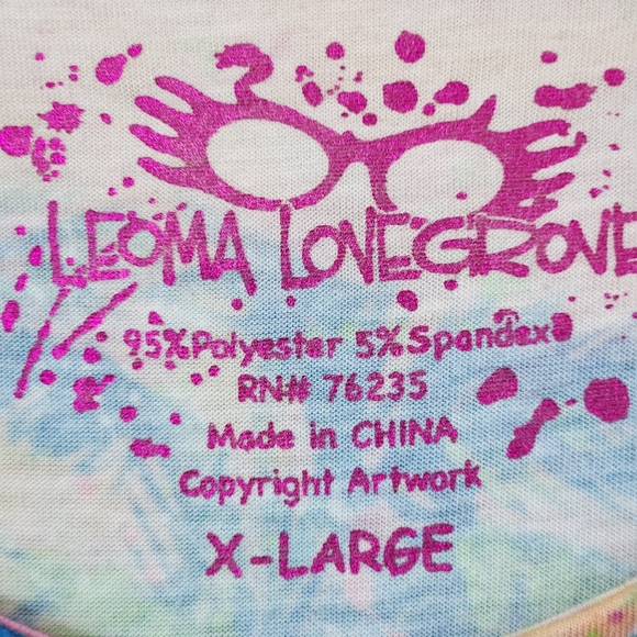 Leoma Lovegrove Pink Blue Embellished Cap Sleeve Tee XL - Picture 6 of 6